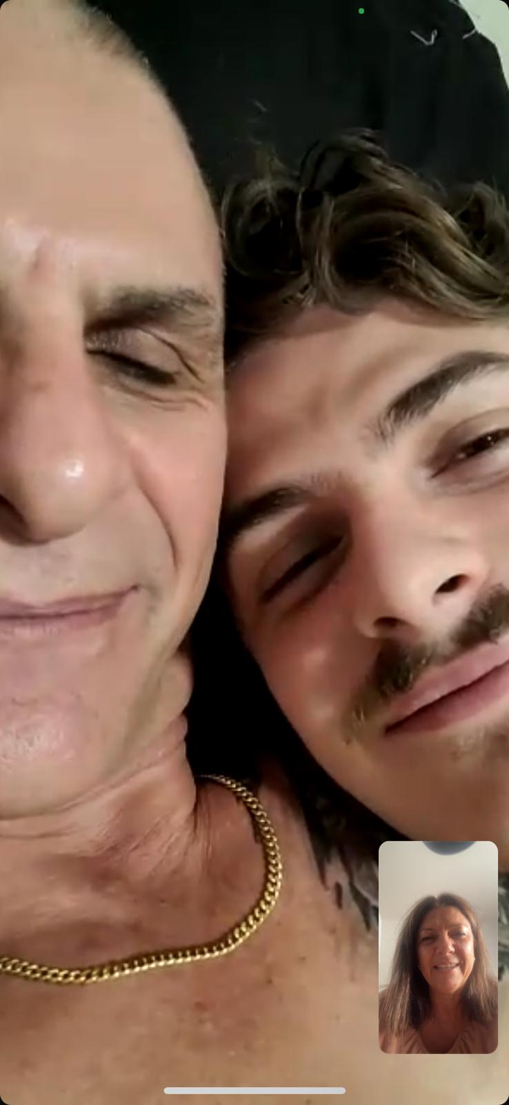 Chris Leaning on Dad